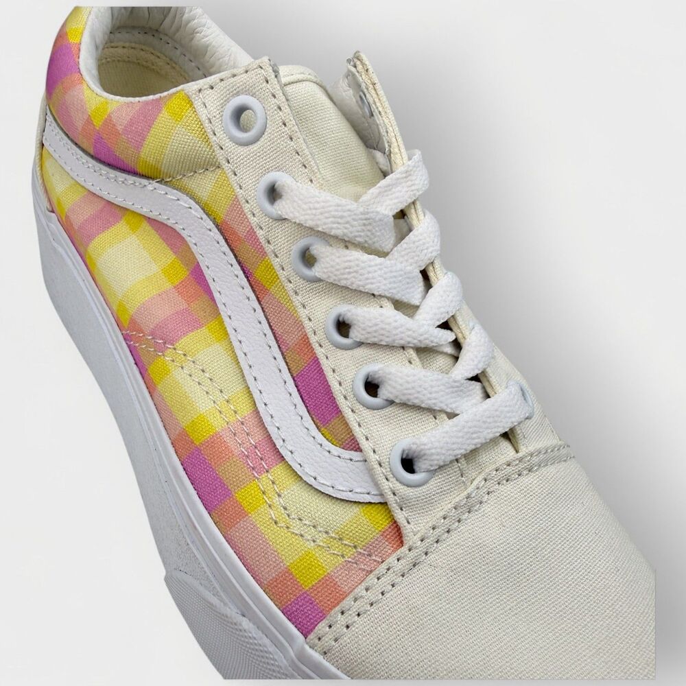 Vans Old Skool Stackform Pastel Plaid Platform Shoes Womens 7.5 - Picture 12 of 12